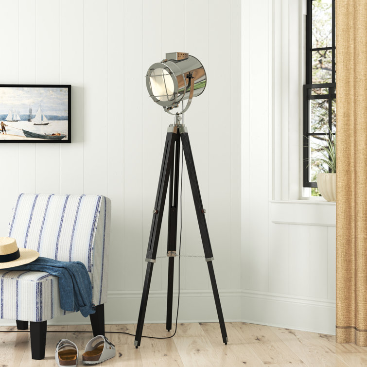 Silver tripod store floor lamp